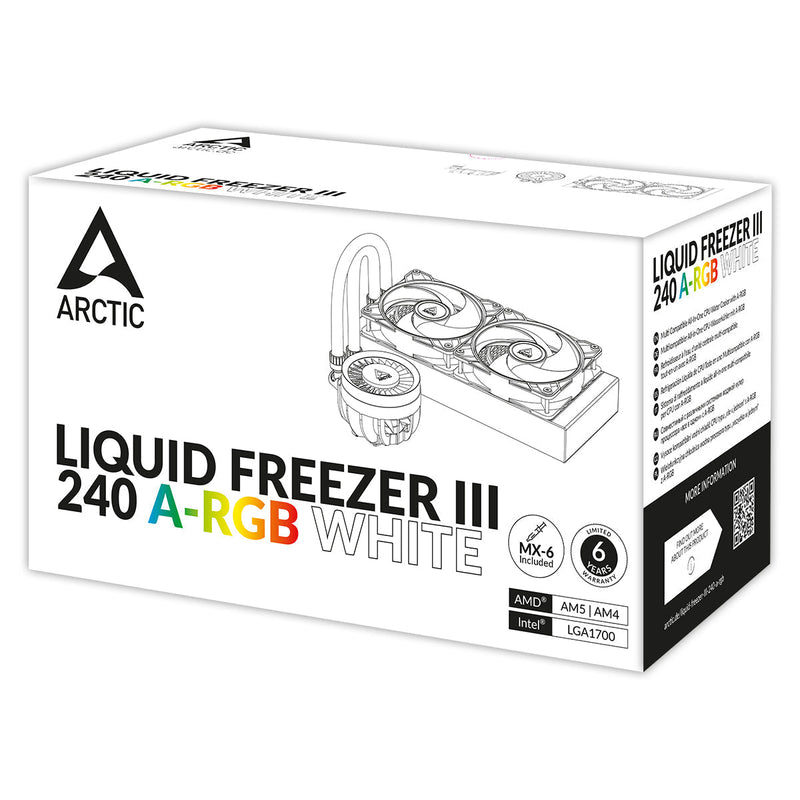 ARCTIC LIQUID FREEZER III - 240 A - RGB (WHITE) ACFRE00150A - SWIFT PERIPHERALS1092835