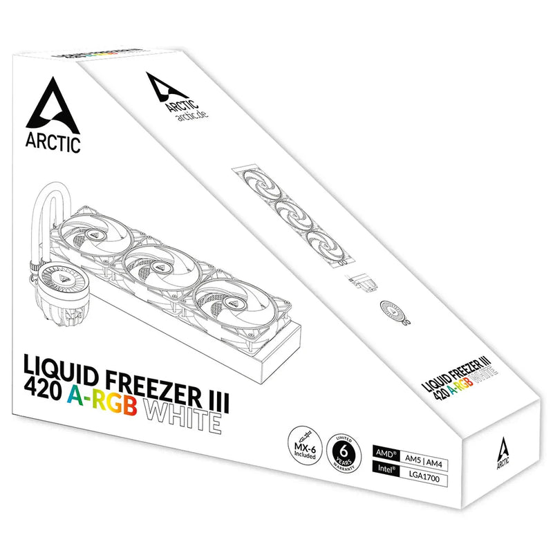 ARCTIC Liquid Freezer III 420 A - RGB 420mm AIO CPU Liquid Cooler - White - SWIFT PERIPHERALSACFRE00153A