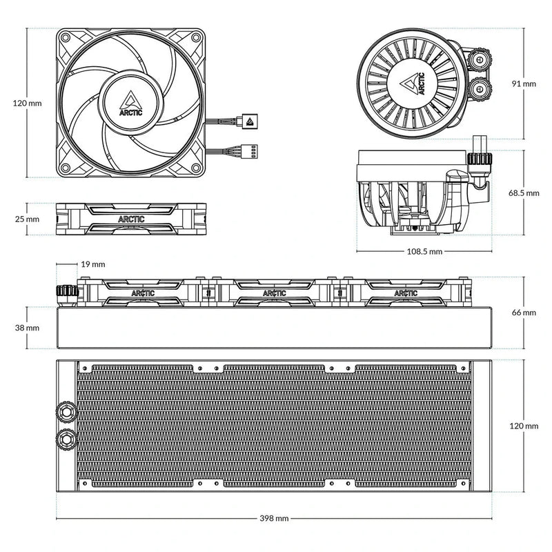 ARCTIC Liquid Freezer III Pro 360 360mm AIO CPU Liquid Cooler - SWIFT PERIPHERALSACFRE00180A