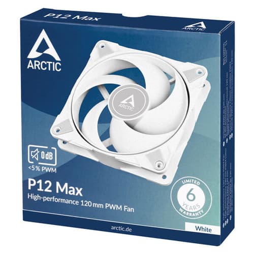 ARCTIC P12 MAX | 120MM HIGH SPEED PWM FAN | WHITE ACFAN00293A - SWIFT PERIPHERALS1093824