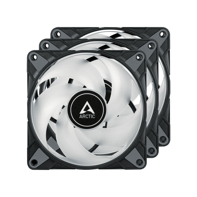 ARCTIC P12 PWM PST A - RGB 120mm CPU Case Cooling Fan Pack of 3 - Black - SWIFT PERIPHERALSACFAN00232A