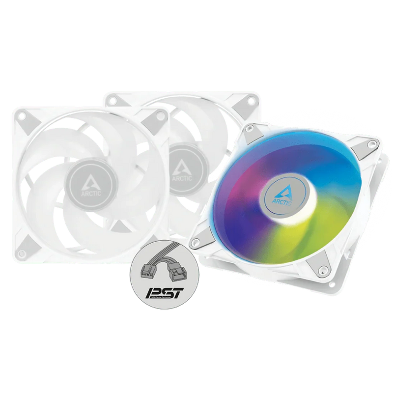 ARCTIC P12 PWM PST A - RGB 120mm CPU Case Cooling Fan Pack of 3 - White - SWIFT PERIPHERALSACFAN00258A