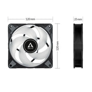 ARCTIC P12 PWM PST A - RGB 120mm CPU Case Cooling Fan with 0dB Technology - Black - SWIFT PERIPHERALSACFAN00231A