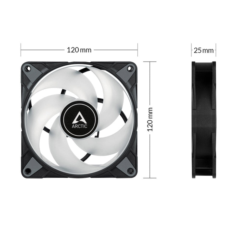 ARCTIC P12 PWM PST A - RGB 120mm CPU Case Cooling Fan with 0dB Technology - Black - SWIFT PERIPHERALSACFAN00231A