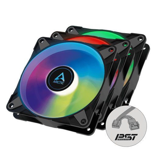 ARCTIC P12 PWM PST A - RGB (BLACK) - 3 PACK ACFAN00232A - SWIFT PERIPHERALS1091559