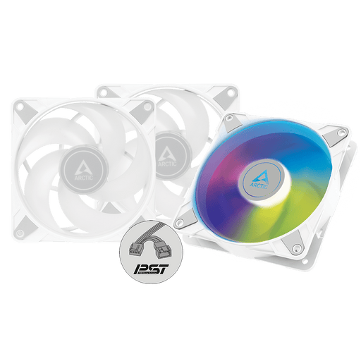 ARCTIC P12 PWM PST ARGB CABINET FAN 3 PACK WHITE (ACFAN00258A) - SWIFT PERIPHERALS1093674