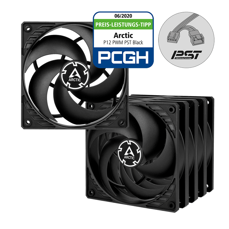 ARCTIC P12 PWM PST (BLACK) - 5 PACK ACFAN00137A - SWIFT PERIPHERALS1092343