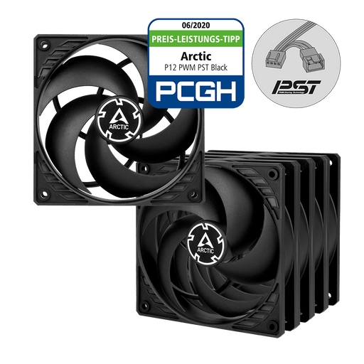 ARCTIC P12 PWM PST (BLACK) - 5 PACK ACFAN00137A - SWIFT PERIPHERALS1092343