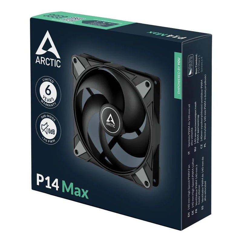 ARCTIC P14 MAX 140 mm CPU Case Cooling Fan - Black - SWIFT PERIPHERALSP14-Max-Black