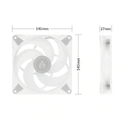 ARCTIC P14 PWM PST A - RGB 140 mm CPU Case Cooling Fan - White - SWIFT PERIPHERALSACFAN00276A