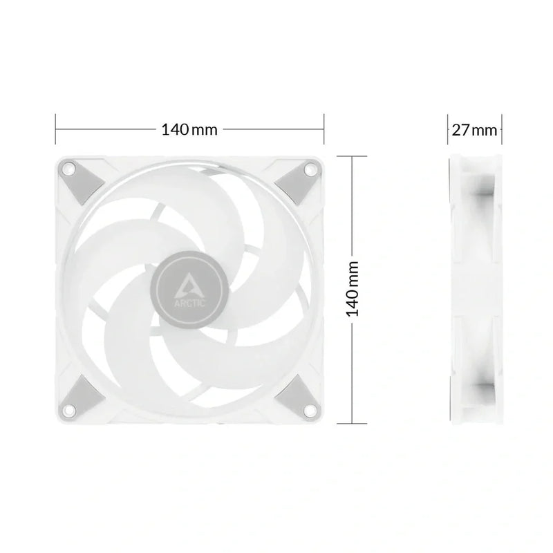 ARCTIC P14 PWM PST A - RGB 140 mm CPU Case Cooling Fan - White - SWIFT PERIPHERALSACFAN00276A