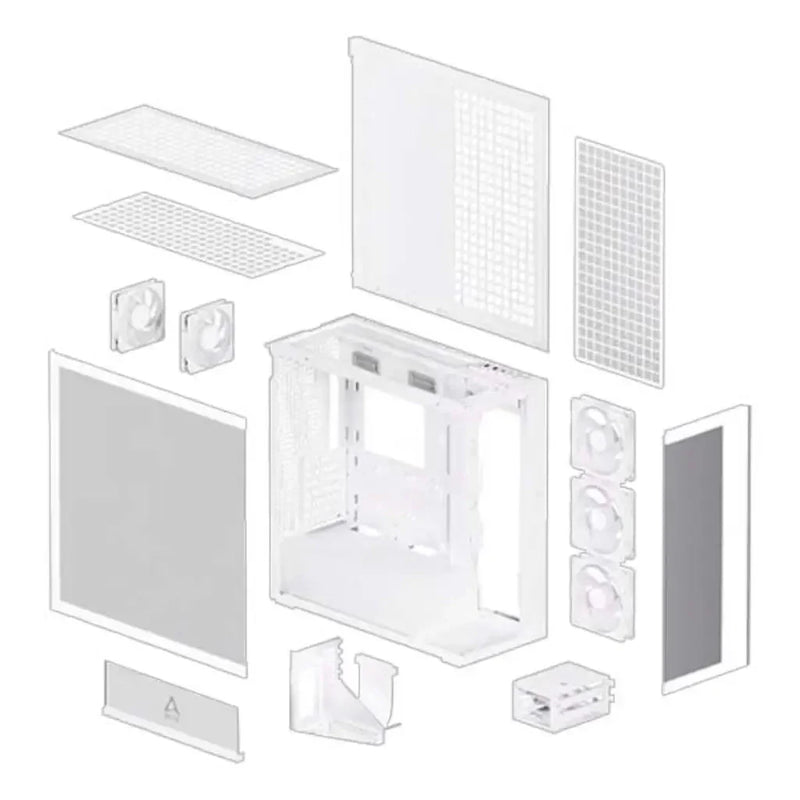 ARCTIC Xtender VG ATX Mid Tower Tempered Glass Gaming Computer Case - White - SWIFT PERIPHERALSACPCC00017A