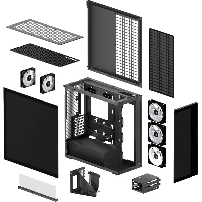 ARCTIC Xtender VG E - ATX Mid Tower Computer Case with Vertical GPU Mount - Mirror Black - SWIFT PERIPHERALSACPCC00019A
