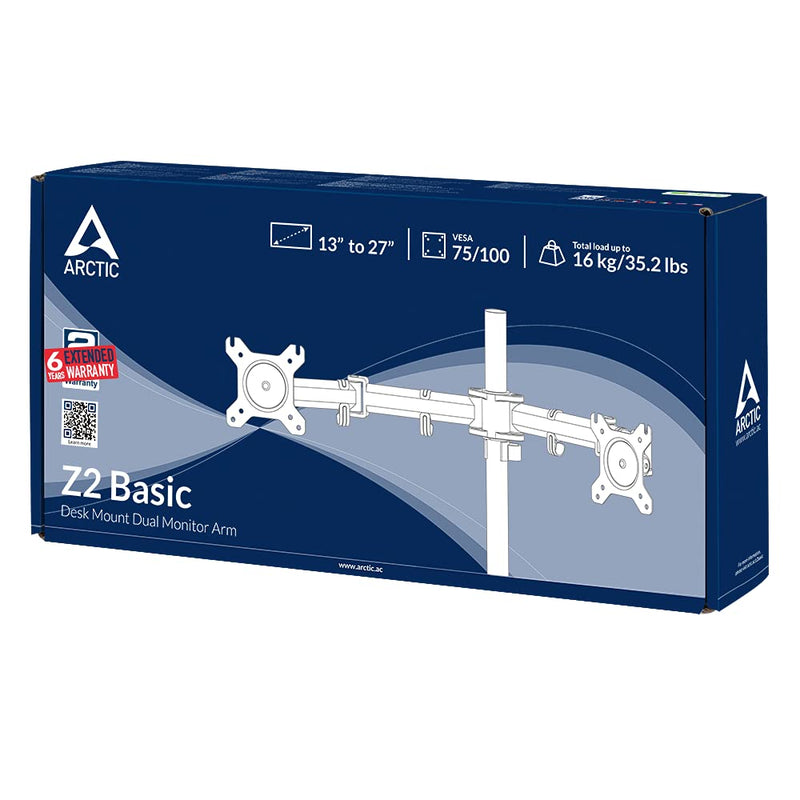 ARCTIC Z2 Basic Desk Mount Dual Monitor Arm for up to 32 - inch Monitors - SWIFT PERIPHERALSAEMNT00040A