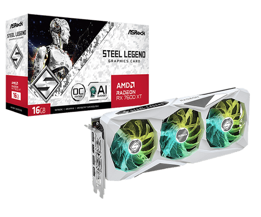 ASRock AMD Radeon RX 7600 XT Steel Legend 16GB OC GDDR6 128 - Bit Super Alloy Graphics Card - SWIFT PERIPHERALSRX7600XT-SL-16GO