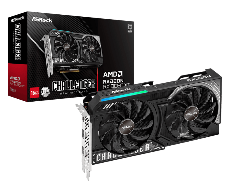 ASROCK AMD RADEON RX 9060 XT CHALLENGER 16GB OC GRAPHIC CARD - SWIFT PERIPHERALS1095808