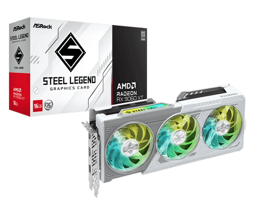 ASROCK AMD RADEON RX 9060 XT STEEL LEGEND 16GB OC GRAPHIC CARD - SWIFT PERIPHERALS1096281