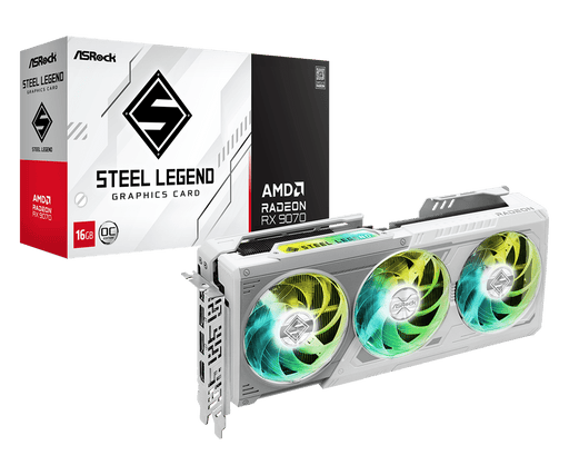 ASROCK AMD RADEON RX 9070 STEEL LEGEND 16GB GRAPHIC CARD - SWIFT PERIPHERALS1093223