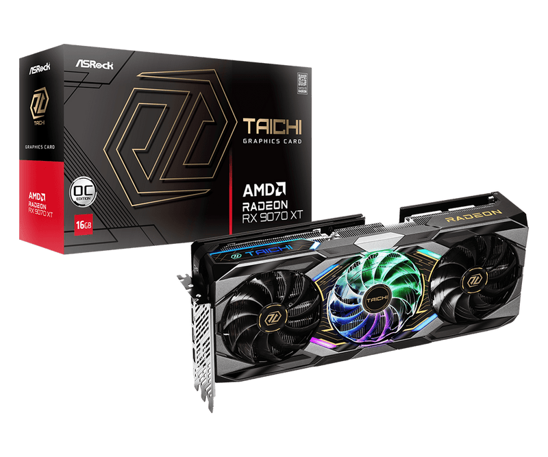 ASROCK AMD RADEON RX 9070 XT TAICHI 16GB OC GRAPHIC CARD - SWIFT PERIPHERALS1093274