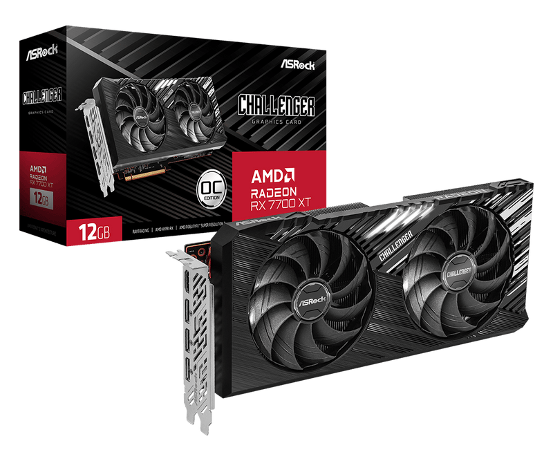 ASROCK AMD RADEON RX7700XT 12GB CHALLENGER OC GRAPHIC CARD - SWIFT PERIPHERALS1087440