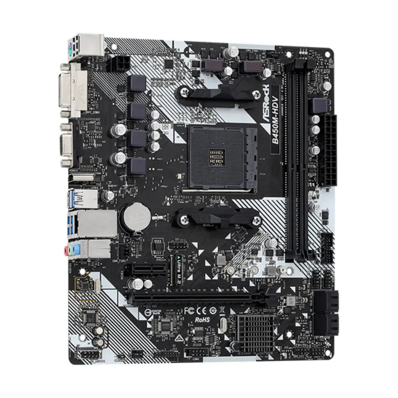 ASRock B450M - HDV R4.0 B450 AM4 DDR4 Micro ATX Motherboard - SWIFT PERIPHERALSASRB450M-HDV-R4
