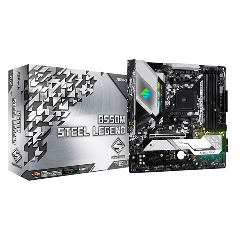 ASRock B550M Steel Legend AMD AM4 DDR4 4733+ OC Micro ATX Motherboard - SWIFT PERIPHERALSASRB550MSTEELEGEND