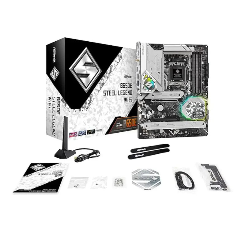 ASRock B650E Steel Legend Wi - Fi AMD AM5 DDR5 7600+ OC ATX Motherboard - SWIFT PERIPHERALSASRB650ESTEELLEGWI