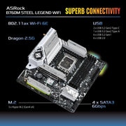 ASROCK B760M STEEL LEGEND WIFI DDR5 MICRO ATX MOTHERBOARD - SWIFT PERIPHERALS1092118
