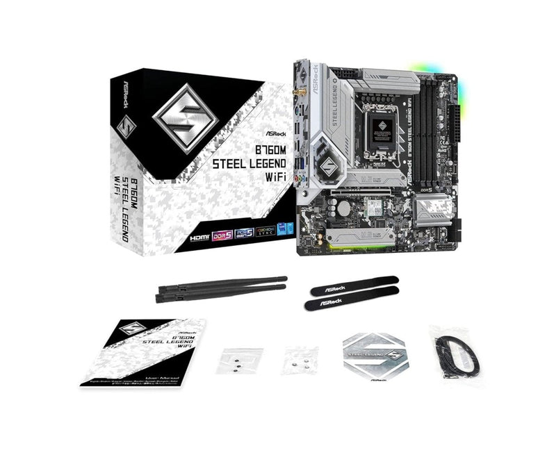 ASROCK B760M STEEL LEGEND WIFI DDR5 MICRO ATX MOTHERBOARD - SWIFT PERIPHERALS1092118