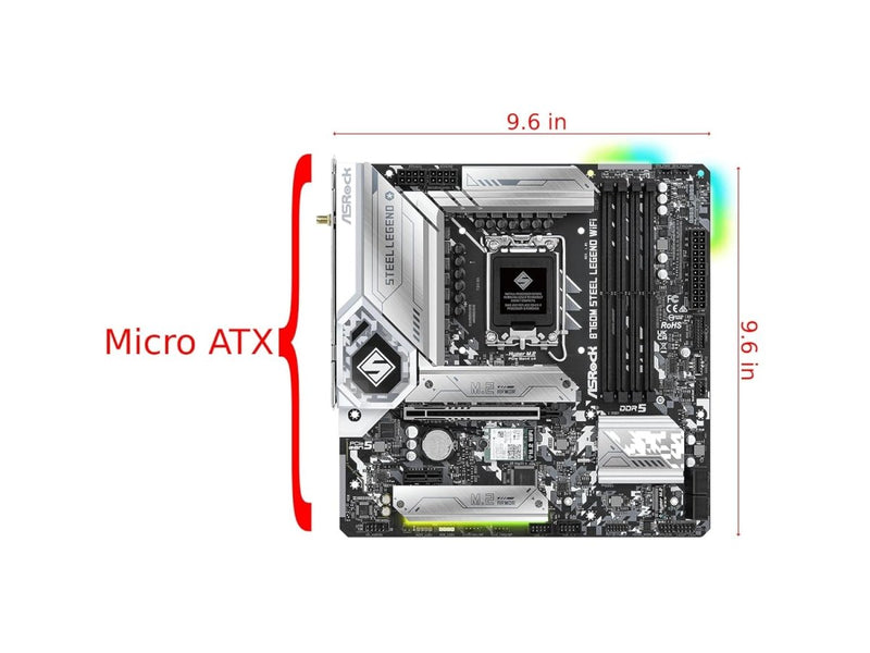 ASROCK B760M STEEL LEGEND WIFI DDR5 MICRO ATX MOTHERBOARD - SWIFT PERIPHERALS1092118
