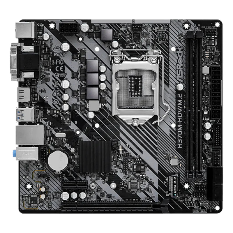 ASRock H370M - HDV/M.2 Intel H370 LGA1151 DDR4 Micro ATX Motherboard - SWIFT PERIPHERALSH370M-HDV/M.2