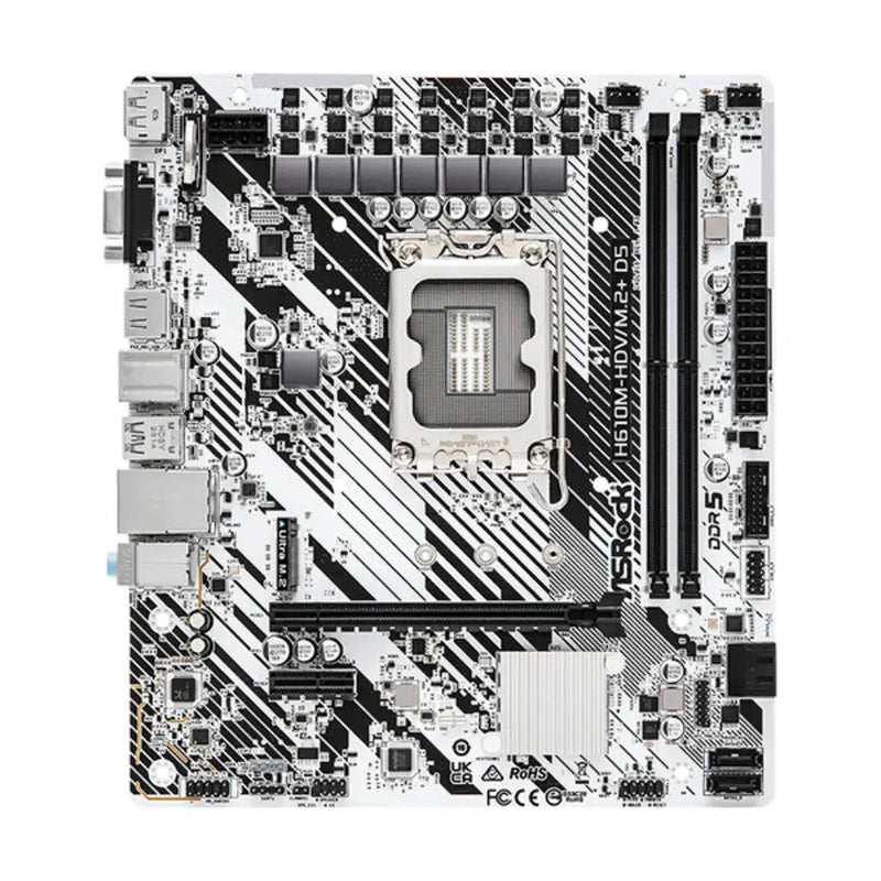 ASRock H610M - HDV/M.2+ D5 Intel H610 LGA1700 DDR5 Micro ATX Motherboard - SWIFT PERIPHERALSH610M-HDV/M.2+ D5