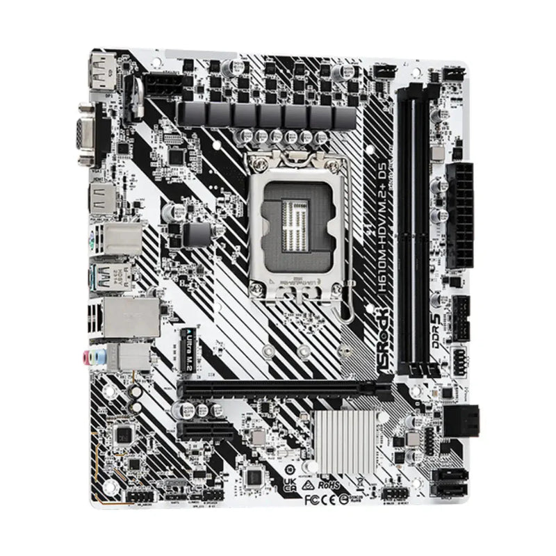 ASRock H610M - HDV/M.2+ D5 Intel H610 LGA1700 DDR5 Micro ATX Motherboard - SWIFT PERIPHERALSH610M-HDV/M.2+ D5