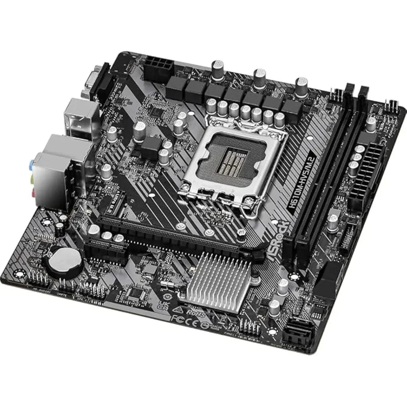 ASRock H610M - HVS/M.2 R2.0 DDR4 Intel LGA 1700 Micro ATX Motherboard - SWIFT PERIPHERALSH610M-HVS/M.2