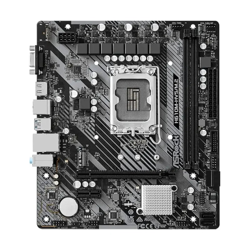 ASRock H610M - HVS/M.2 R2.0 DDR4 Intel LGA 1700 Micro ATX Motherboard - SWIFT PERIPHERALSH610M-HVS/M.2