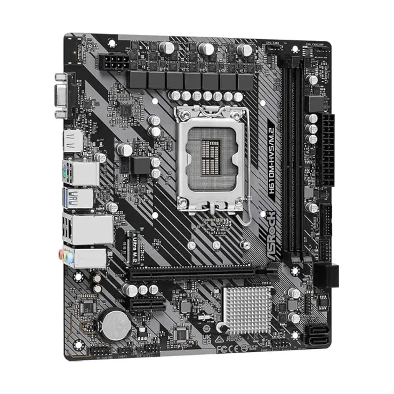 ASRock H610M - HVS/M.2 R2.0 DDR4 Intel LGA 1700 Micro ATX Motherboard - SWIFT PERIPHERALSH610M-HVS/M.2