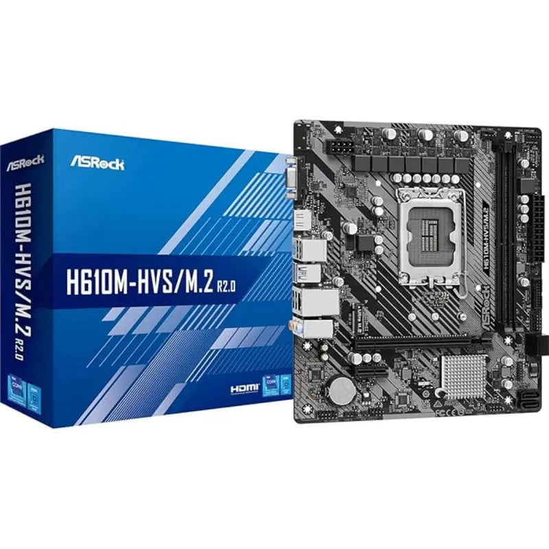 ASRock H610M - HVS/M.2 R2.0 DDR4 Intel LGA 1700 Micro ATX Motherboard - SWIFT PERIPHERALSH610M-HVS/M.2