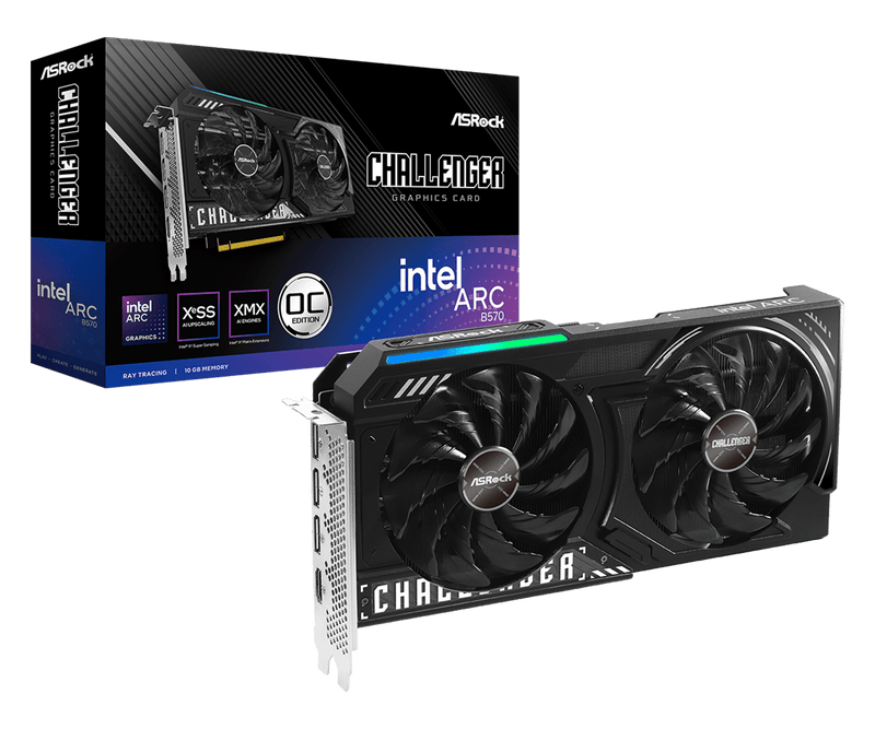 ASROCK INTEL ARC B570 CHALLENGER 10GB OC GRAPHIC CARD - SWIFT PERIPHERALS1094054