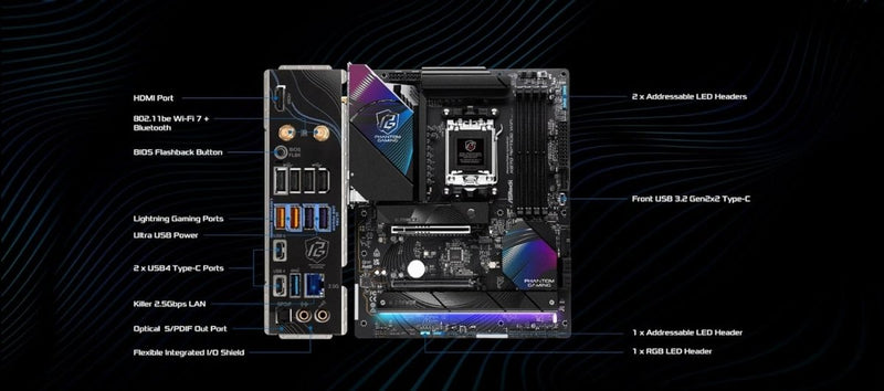 ASROCK PHANTOM GAMING X870 RIPTIDE WIFI MOTHERBOARD - SWIFT PERIPHERALS1090559