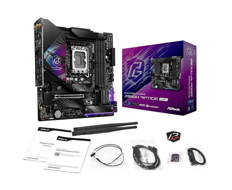 ASROCK PHANTOM GAMING Z890M RIPTIDE WIFI 6E DDR5 MICRO ATX MOTHERBOARD - SWIFT PERIPHERALS1094933