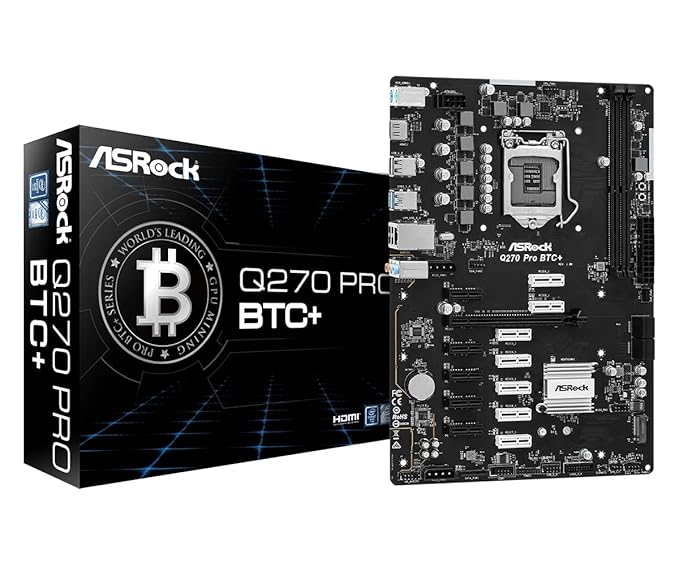 ASROCK Q270 PRO BTC+ DDR4 INTEL 1151 ATX MOTHERBOARD - SWIFT PERIPHERALS1092081
