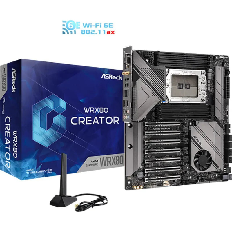 ASRock WRX80 Creator Wi - Fi R2.0 WRX80 sWRX8 DDR4 ECC E - ATX Motherboard - SWIFT PERIPHERALSASROCK-WS80-CREATOR-2.0