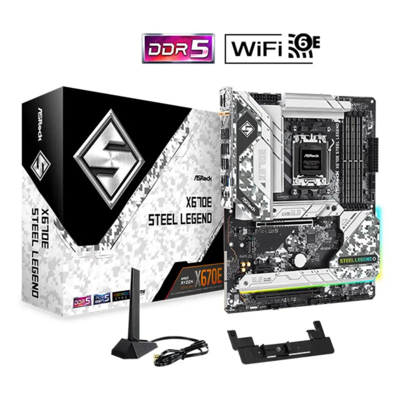 ASRock X670E Steel Legend Wi - Fi AMD X670E AM5 DDR5 ATX Motherboard - SWIFT PERIPHERALSASROCK-X670E-STEEL-LEGEND