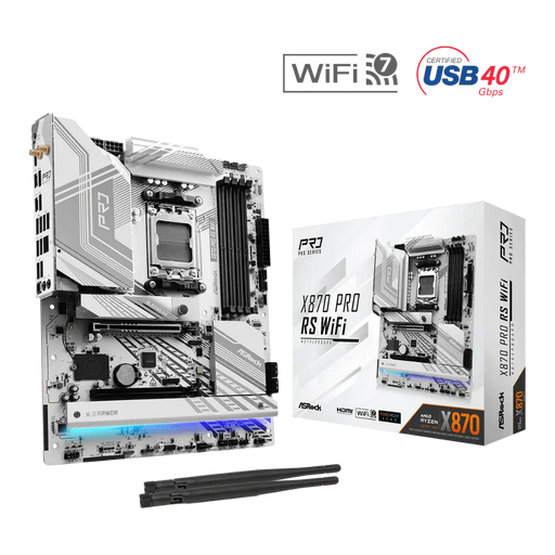 ASRock X870 Pro RS Wi - Fi AMD AM5 DDR5 ATX Motherboard - SWIFT PERIPHERALS‎X870-PRO-RS