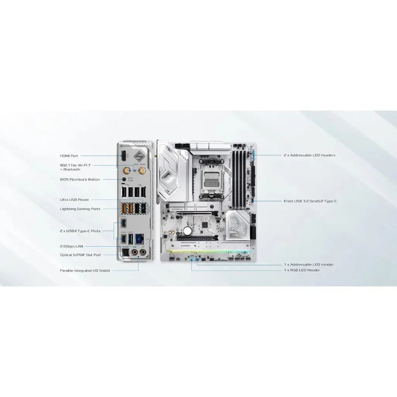 ASRock X870 Steel Legend WiFi AMD X870 AM5 DDR5 ATX Motherboard - SWIFT PERIPHERALSASROCK-X870-STEEL-LEGEND-WIFI