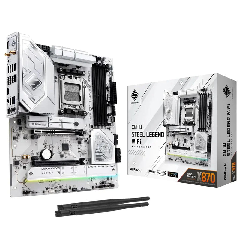 ASRock X870 Steel Legend WiFi AMD X870 AM5 DDR5 ATX Motherboard - SWIFT PERIPHERALSASROCK-X870-STEEL-LEGEND-WIFI
