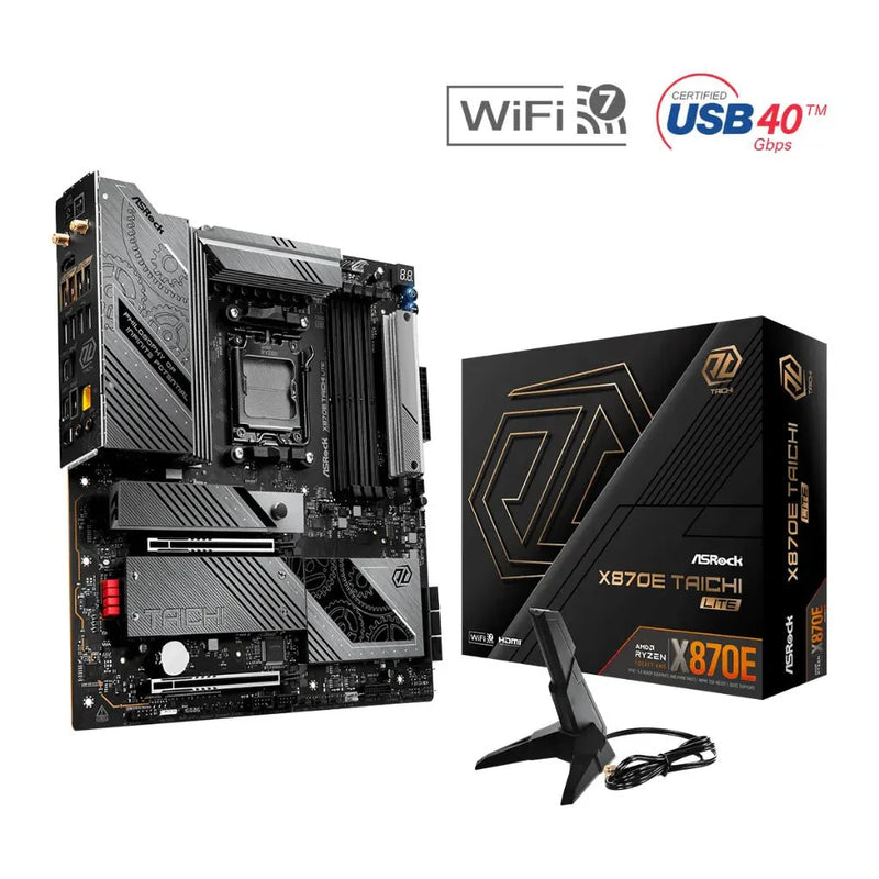 ASRock X870E Taichi Lite Wi - Fi AMD AM5 X870E DDR5 E - ATX Motherboard - SWIFT PERIPHERALSASROCK-X870E-TAICHI-LITE