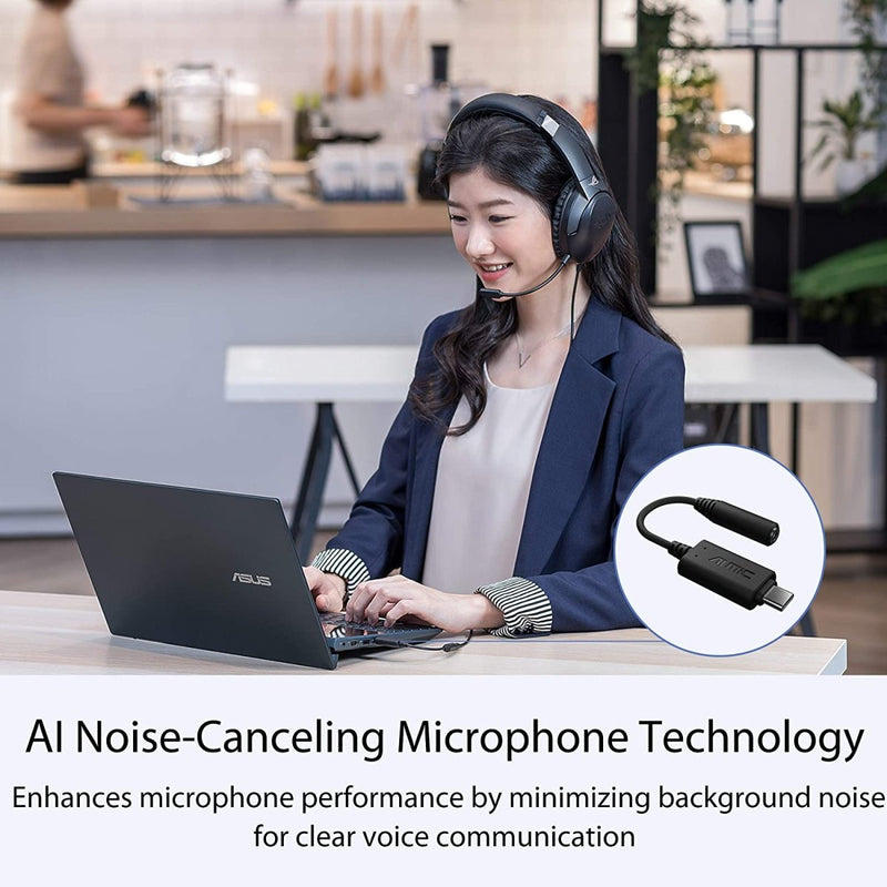 ASUS AI Noise - Canceling Mic Adapter with USB - C to 3.5 mm connection - SWIFT PERIPHERALS90YH02L1-B2UA00