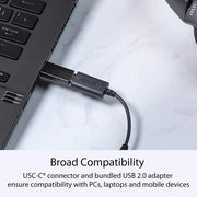 ASUS AI Noise - Canceling Mic Adapter with USB - C to 3.5 mm connection - SWIFT PERIPHERALS90YH02L1-B2UA00