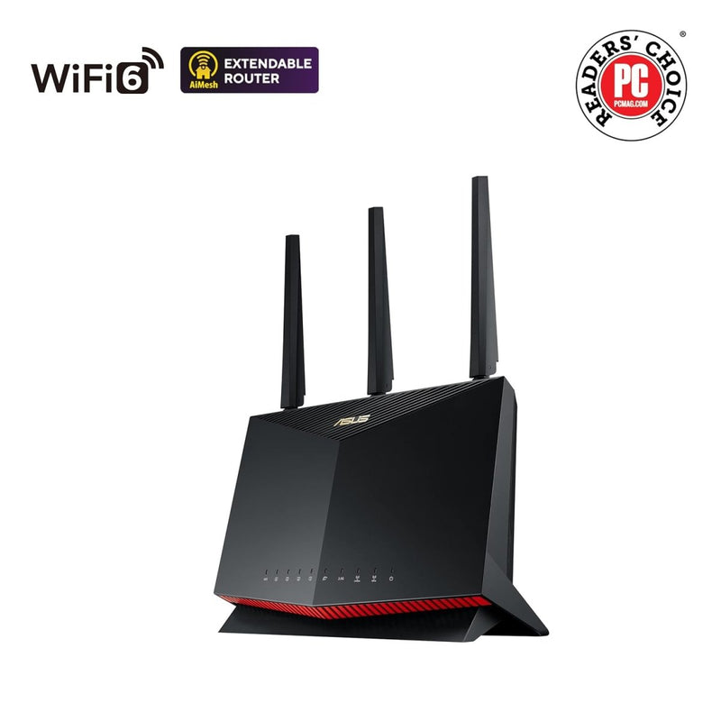ASUS AX5700 RT - AX86U Pro Dual Band AiMesh WiFi 6 Extendable Gaming Router - Black - SWIFT PERIPHERALSRT-AX86U Pro